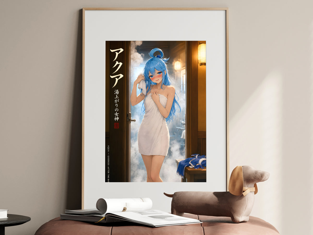 KonoSuba Aqua Steamy Bath Towel Anime Poster — i01467