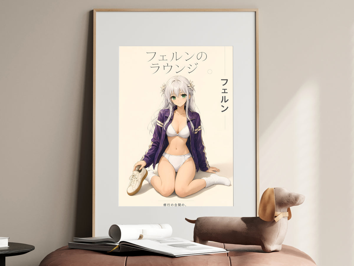 Frieren Silver-Haired Lounge Fashion Anime Poster — i01467