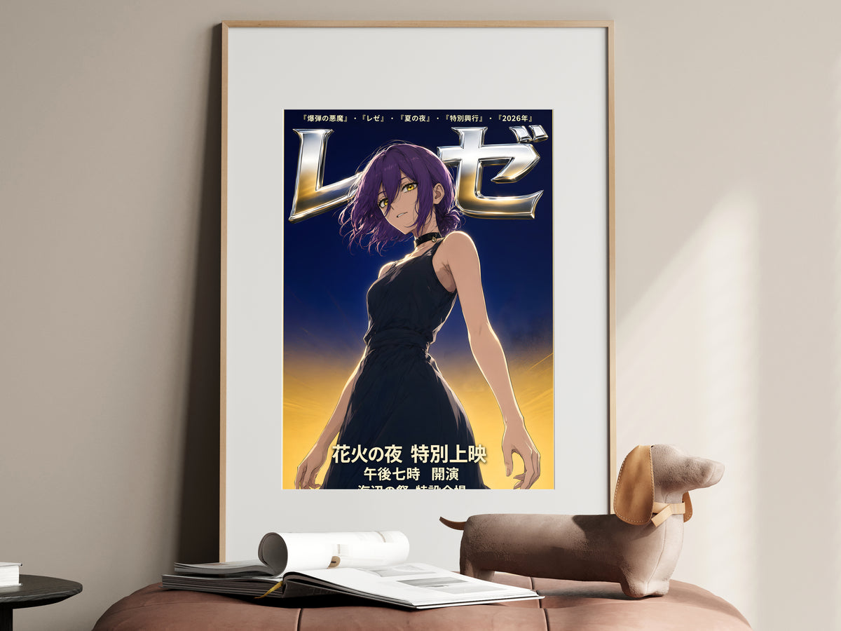 Chainsaw Man Reze Chrome Black Dress Portrait Anime Poster — i01467