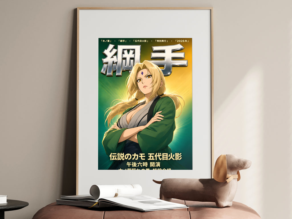 Naruto Tsunade Green Chrome Portrait Anime Poster — i01467