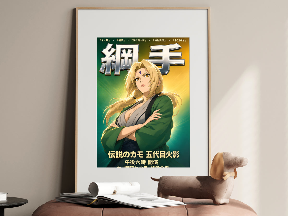 Naruto Tsunade Green Chrome Portrait Anime Poster — i01467
