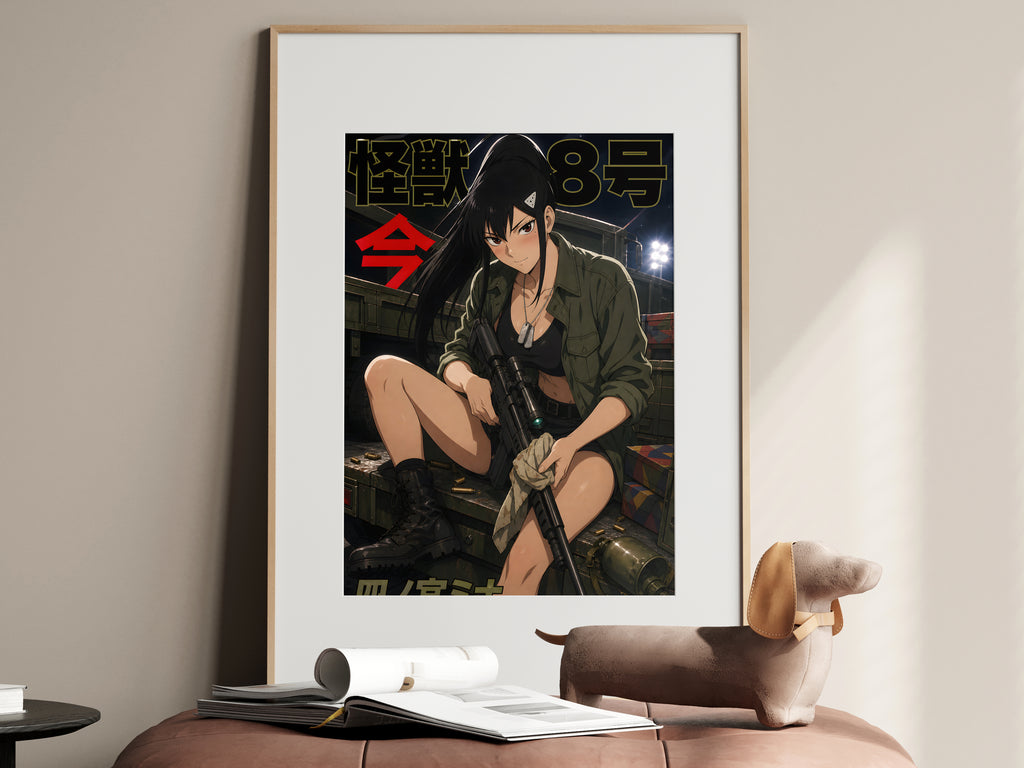 Kaiju No. 8 Mina Ashiro Night Rifle Editorial Anime Poster — i01467
