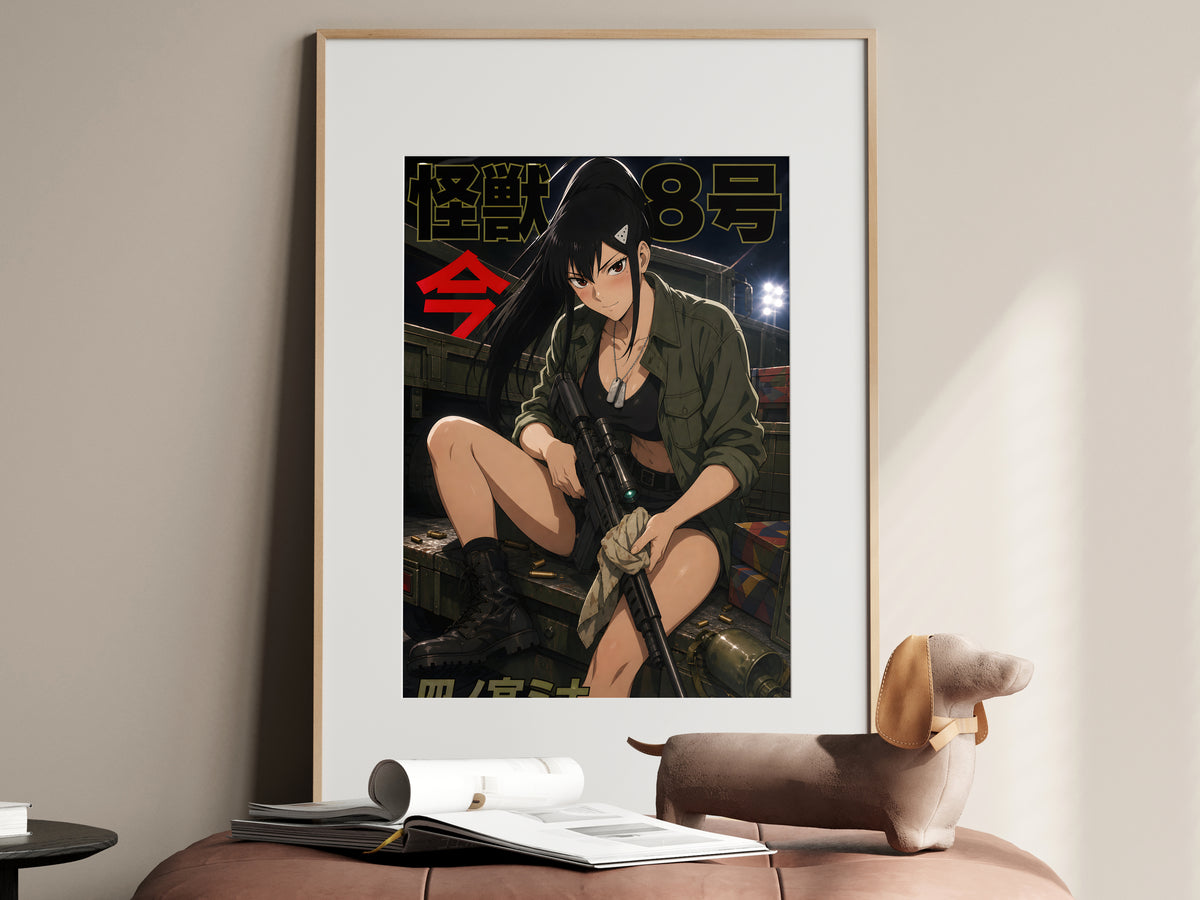 Kaiju No. 8 Mina Ashiro Night Rifle Editorial Anime Poster — i01467