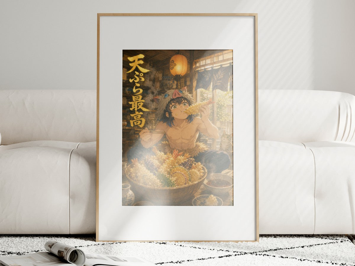 Demon Slayer Inosuke Ghibli Set Tempura Feast Anime Poster