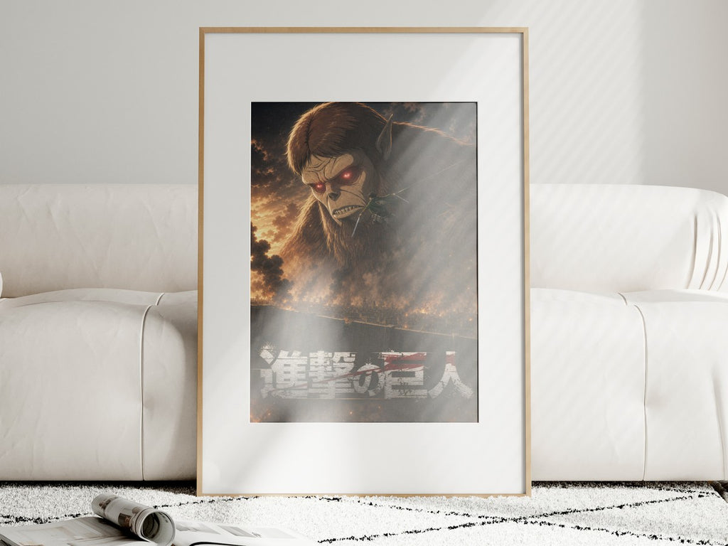 Unframed poster on wall