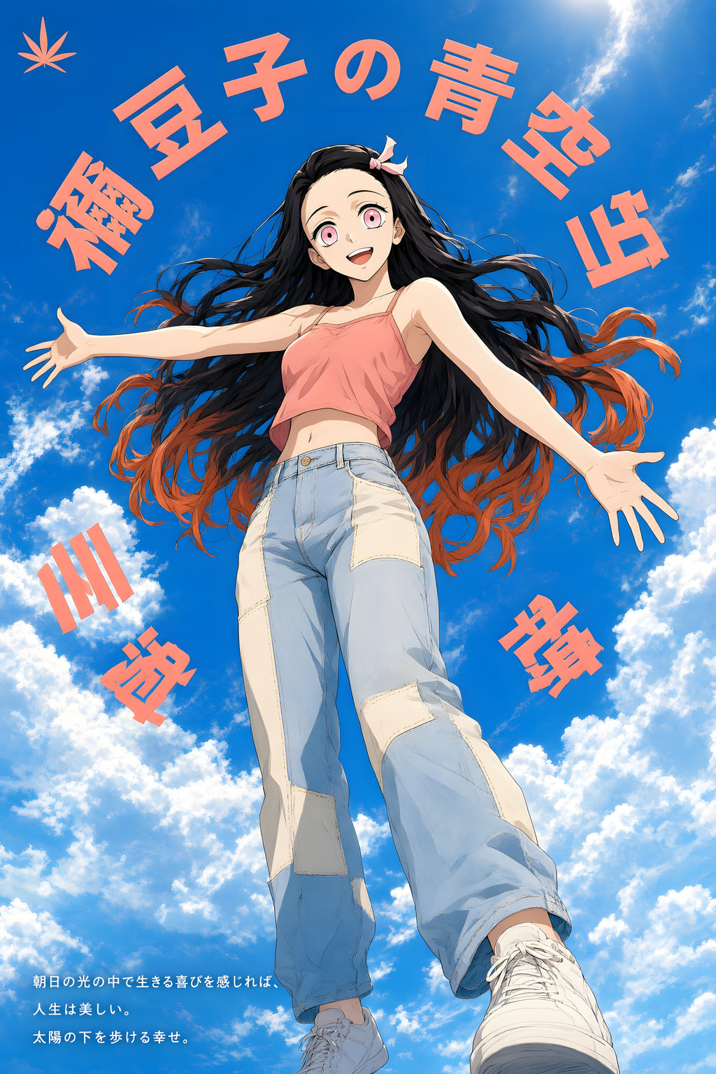 Demon Slayer Nezuko Kamado Sky Circle Anime Poster — raw