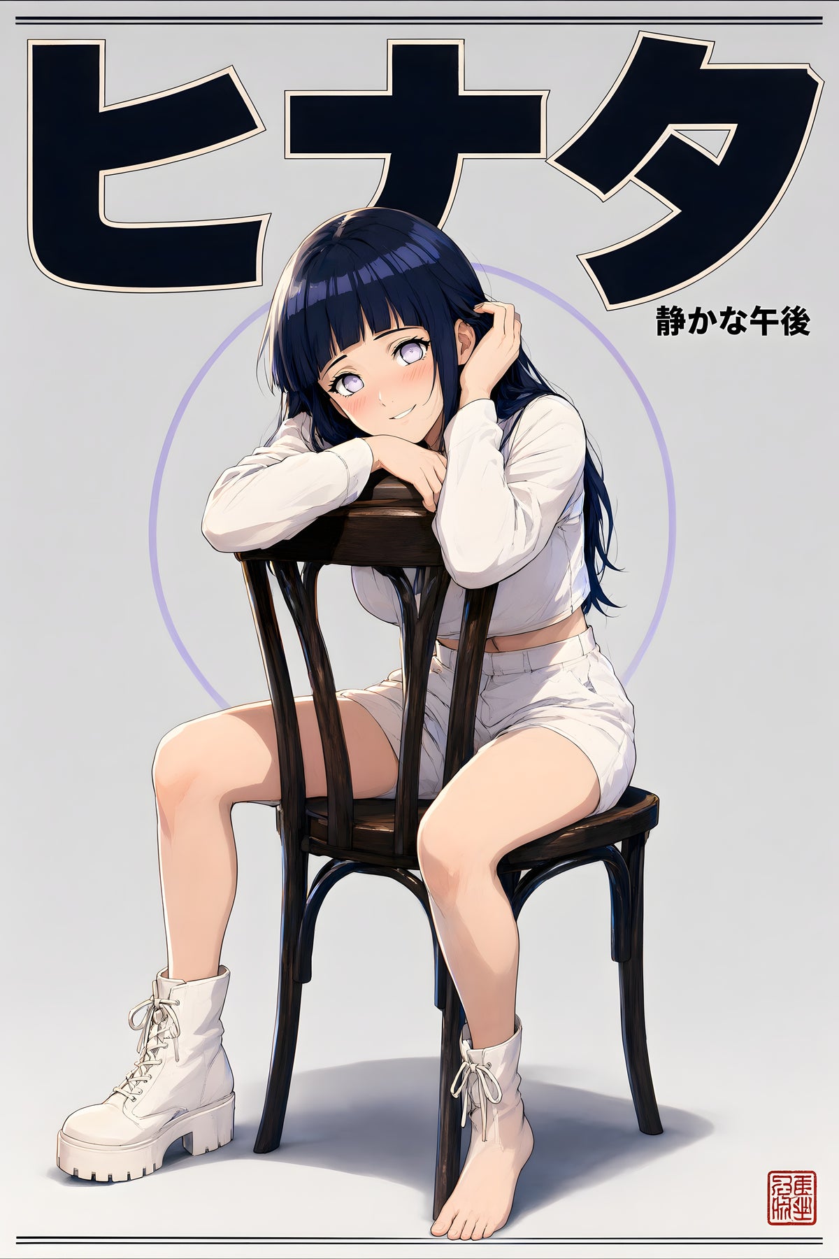 Naruto Hinata White Chair Studio Anime Poster — raw