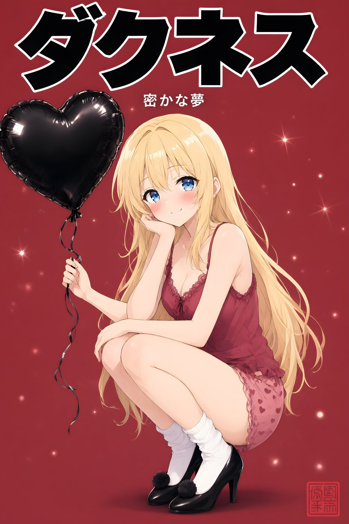 Konosuba Darkness Black Heart Balloon Anime Poster — raw