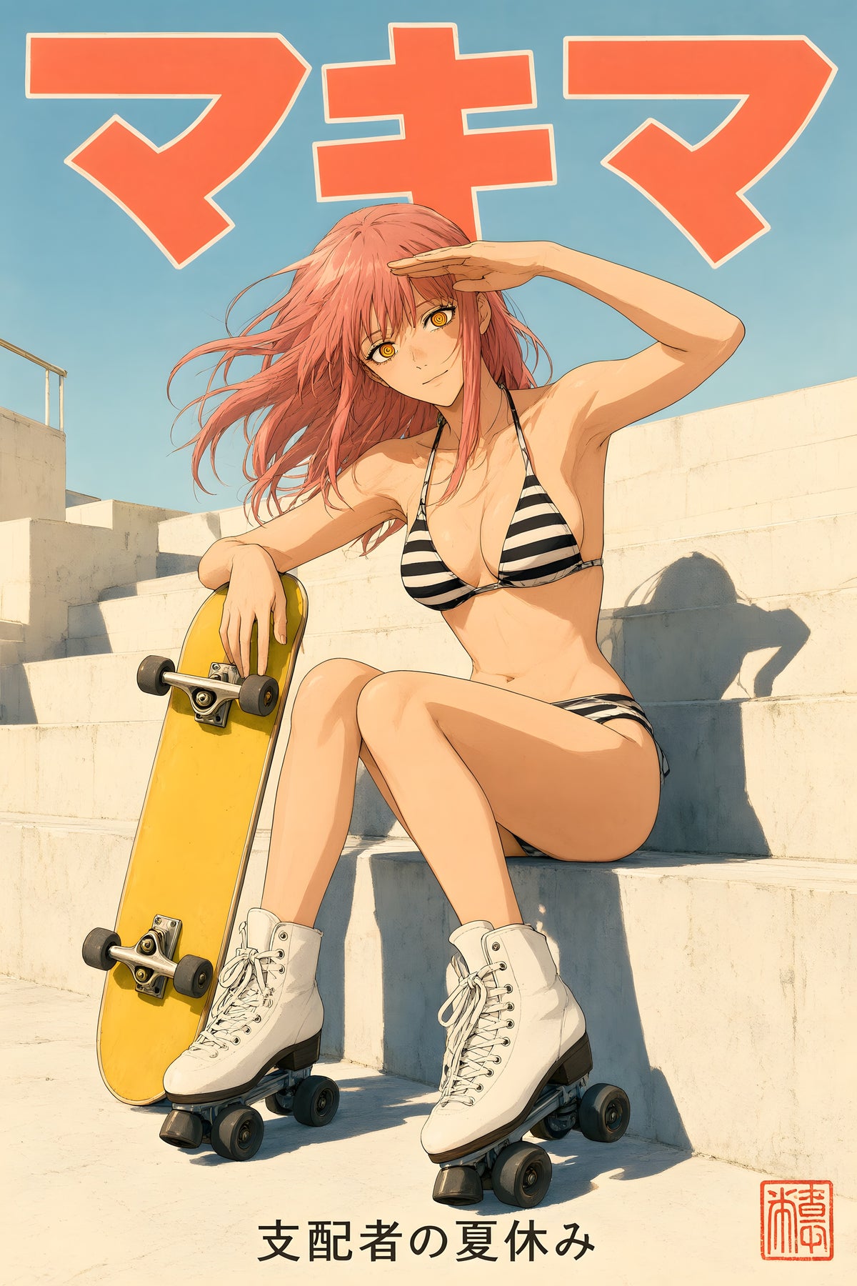 Chainsaw Man Makima Roller Skate Anime Poster — raw