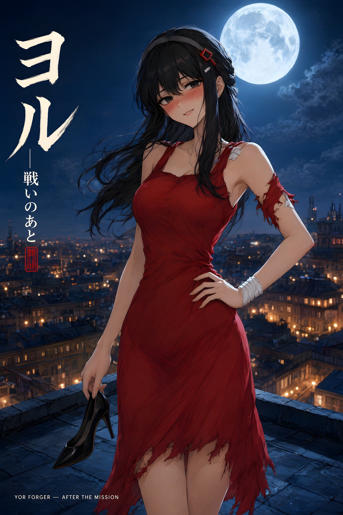 Spy x Family Yor Moonlit Post-Battle Anime Poster — raw