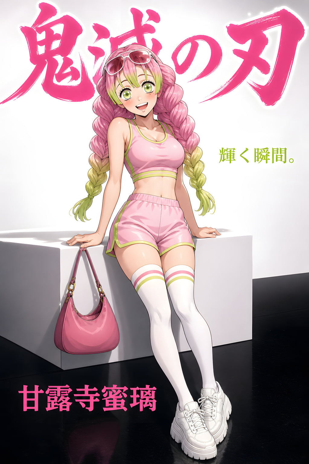 Demon Slayer Mitsuri Pink Handbag Studio Anime Poster — raw