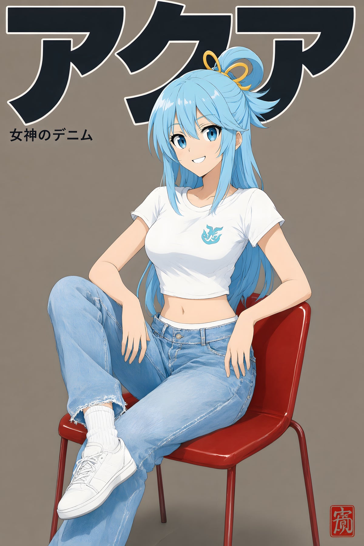 KonoSuba Aqua Denim Studio Anime Poster — raw