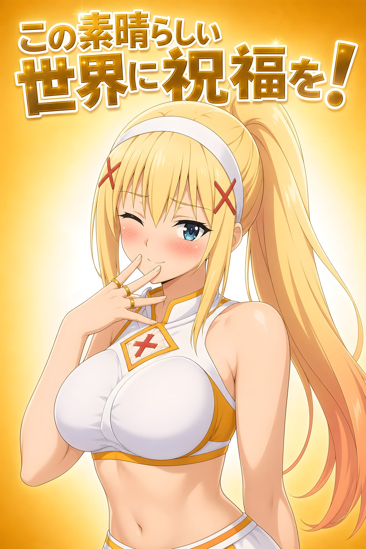 KonoSuba Darkness Golden Studio Wink Anime Poster — raw