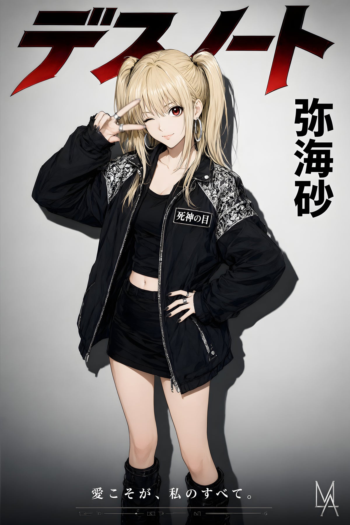 Death Note Misa Black Streetwear Anime Poster — raw