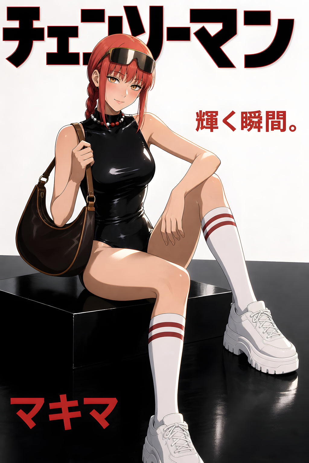 Chainsaw Man Makima Black Patent Fashion Anime Poster — raw