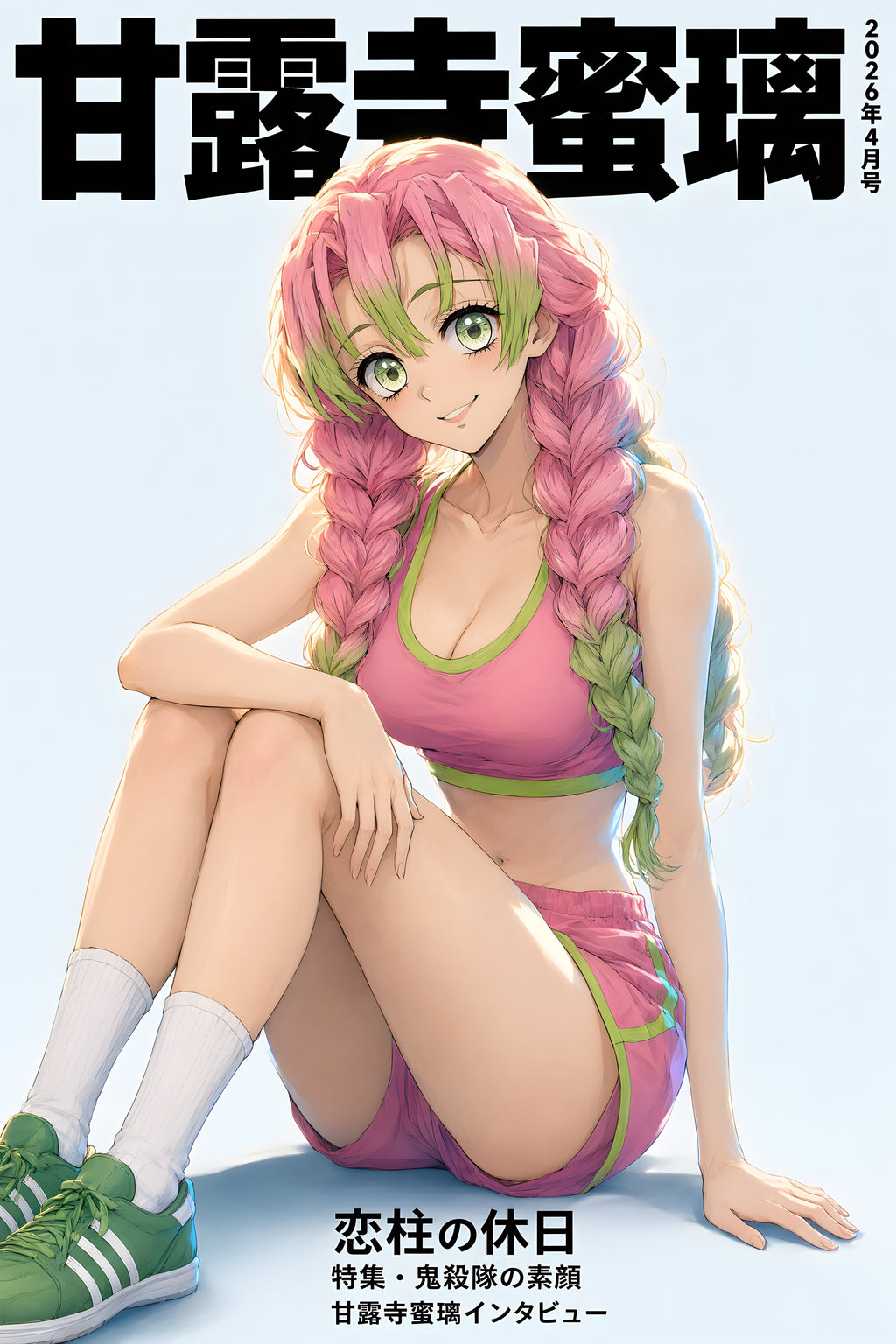 Demon Slayer Mitsuri Sporty Magazine Cover Anime Poster — raw