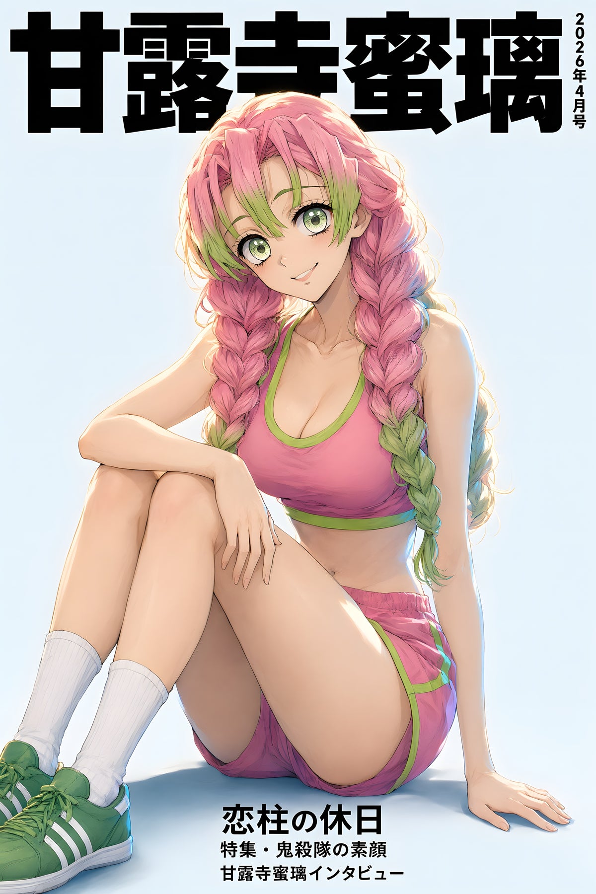Demon Slayer Mitsuri Sporty Magazine Cover Anime Poster — raw