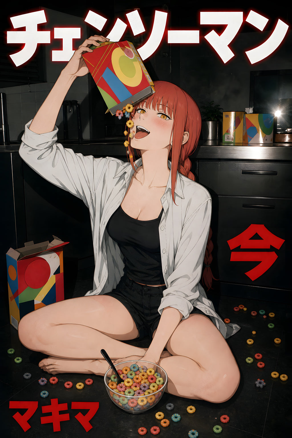 Chainsaw Man Makima Midnight Cereal Portrait Anime Poster — raw