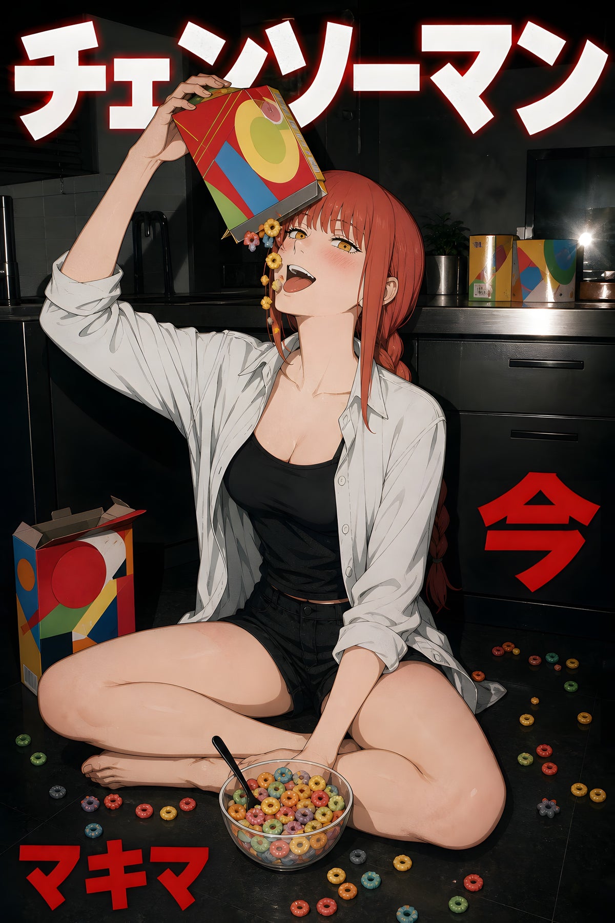Chainsaw Man Makima Midnight Cereal Portrait Anime Poster — raw