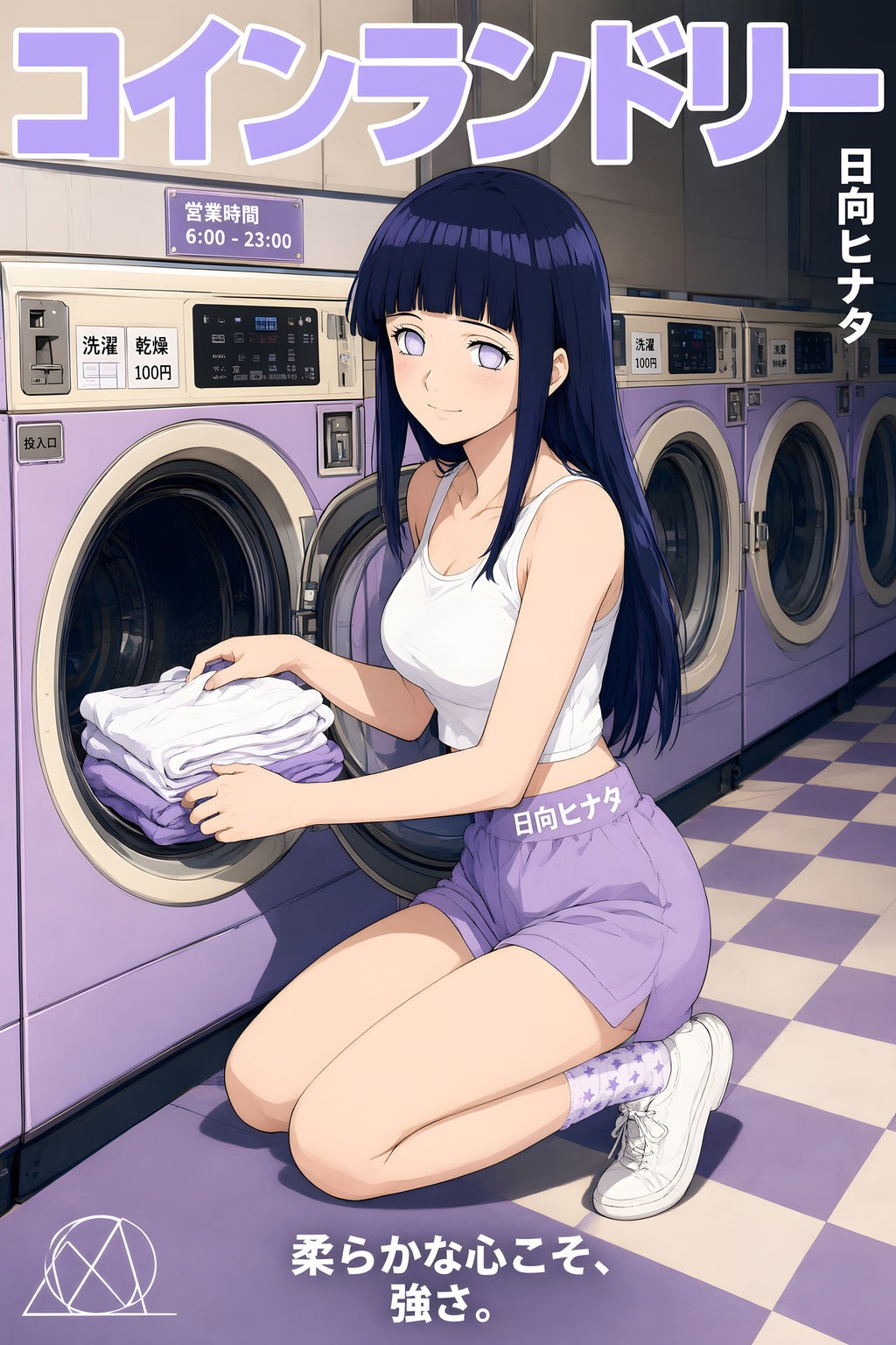 Naruto Hinata Lavender Laundry Day Anime Poster — raw