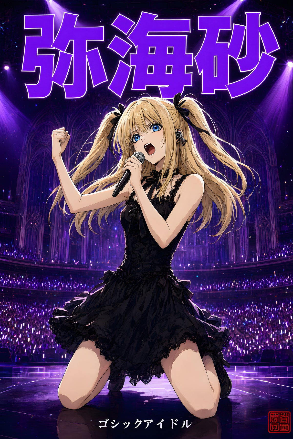 Death Note Misa Purple Concert Stage Anime Poster — raw