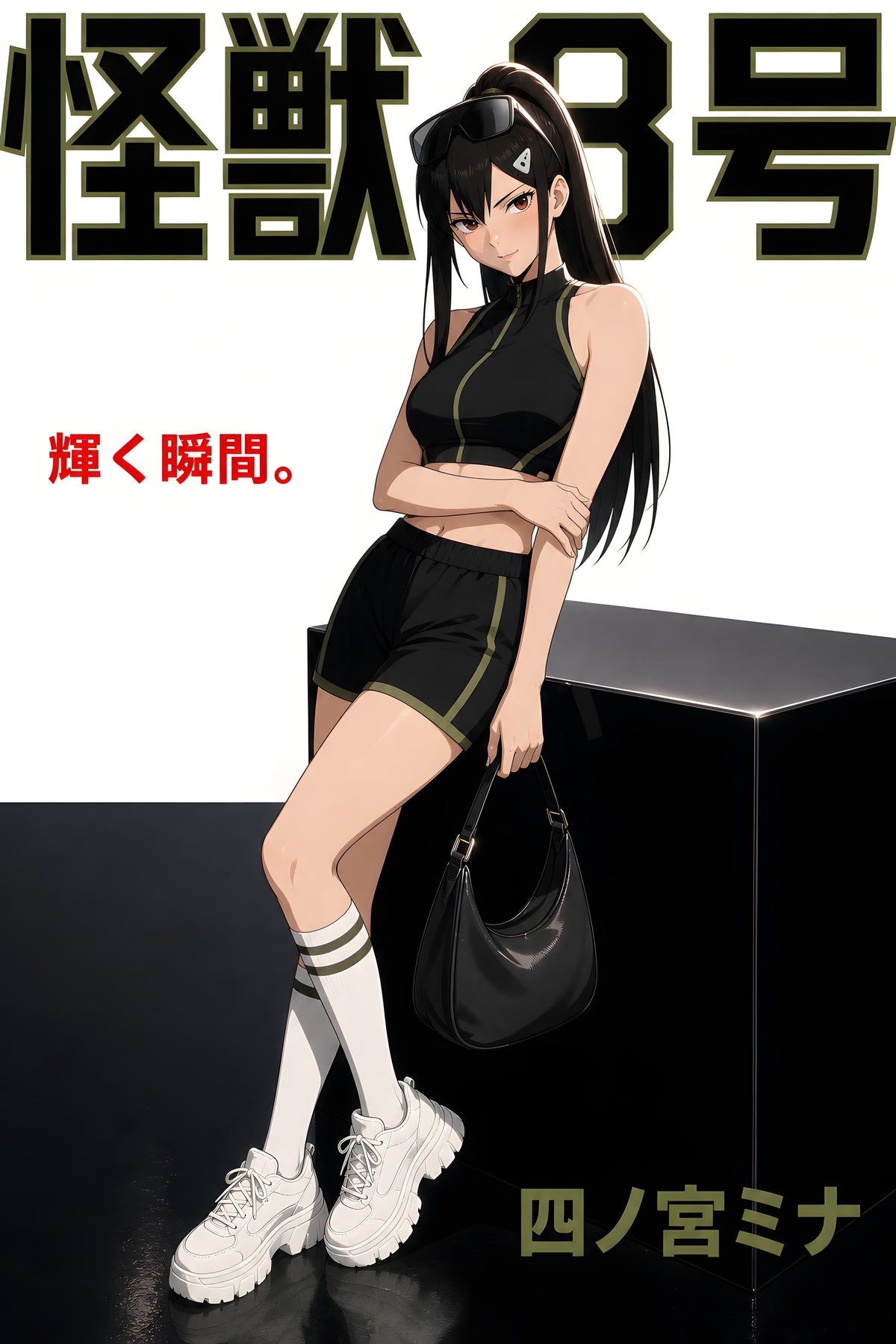 Kaiju No. 8 Mina Ashiro Black Athletic Editorial Anime Poster — raw