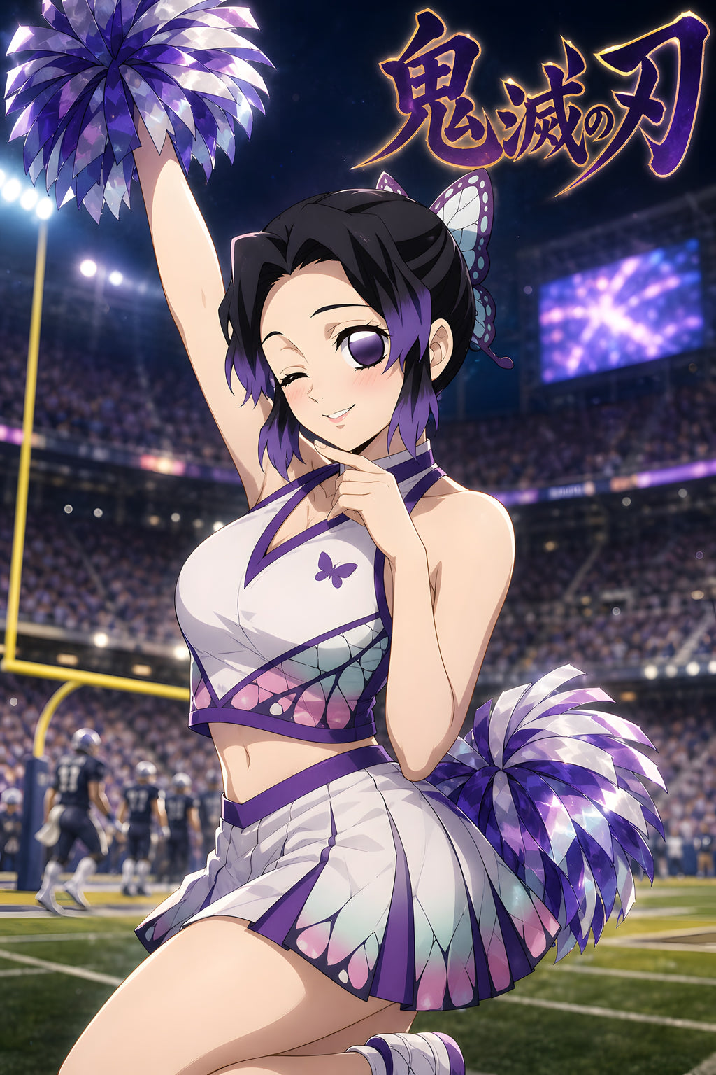 Demon Slayer Shinobu Butterfly Cheer Portrait Anime Poster — raw