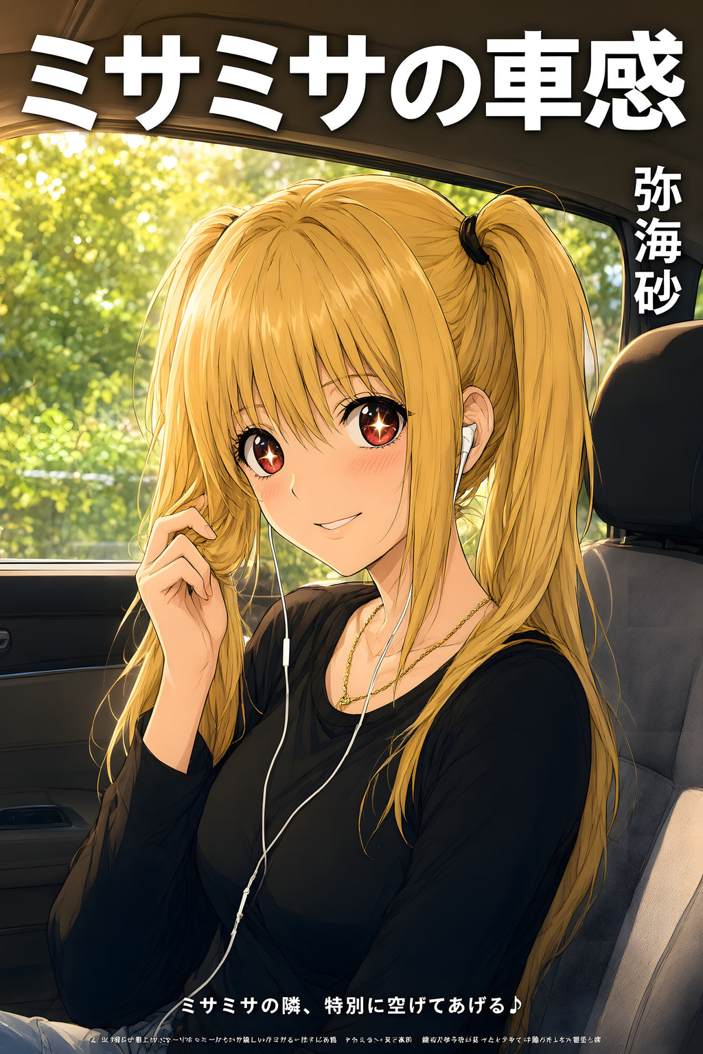 Death Note Misa Road Trip Earbuds Anime Poster — raw