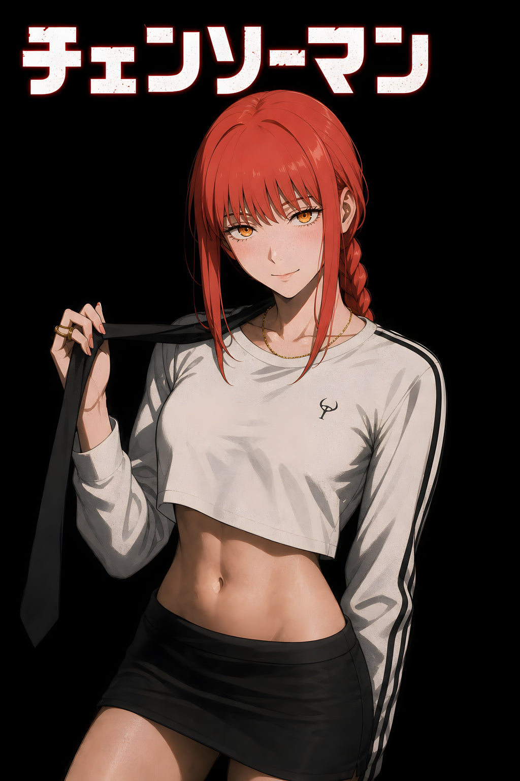 Chainsaw Man Makima Black Skirt Flash Portrait Anime Poster — raw