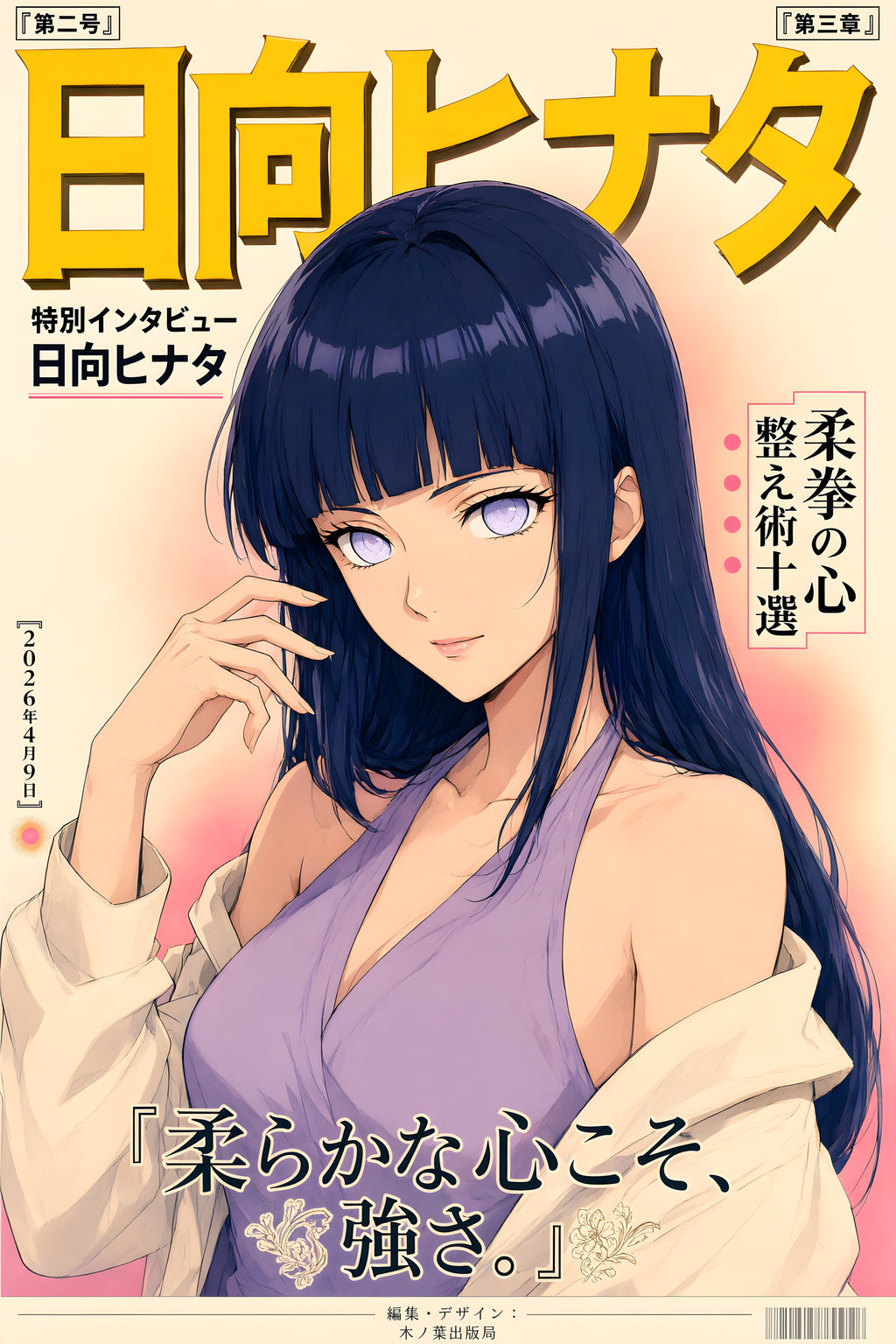 Naruto Hinata Lavender Magazine Cover Anime Poster — raw