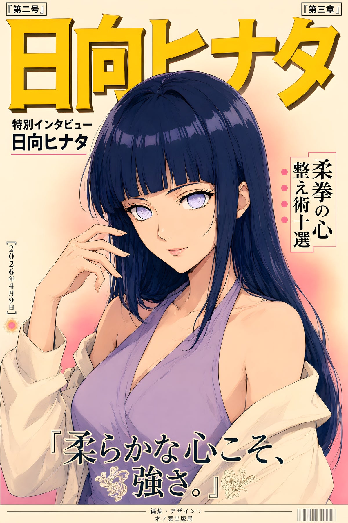 Naruto Hinata Lavender Magazine Cover Anime Poster — raw