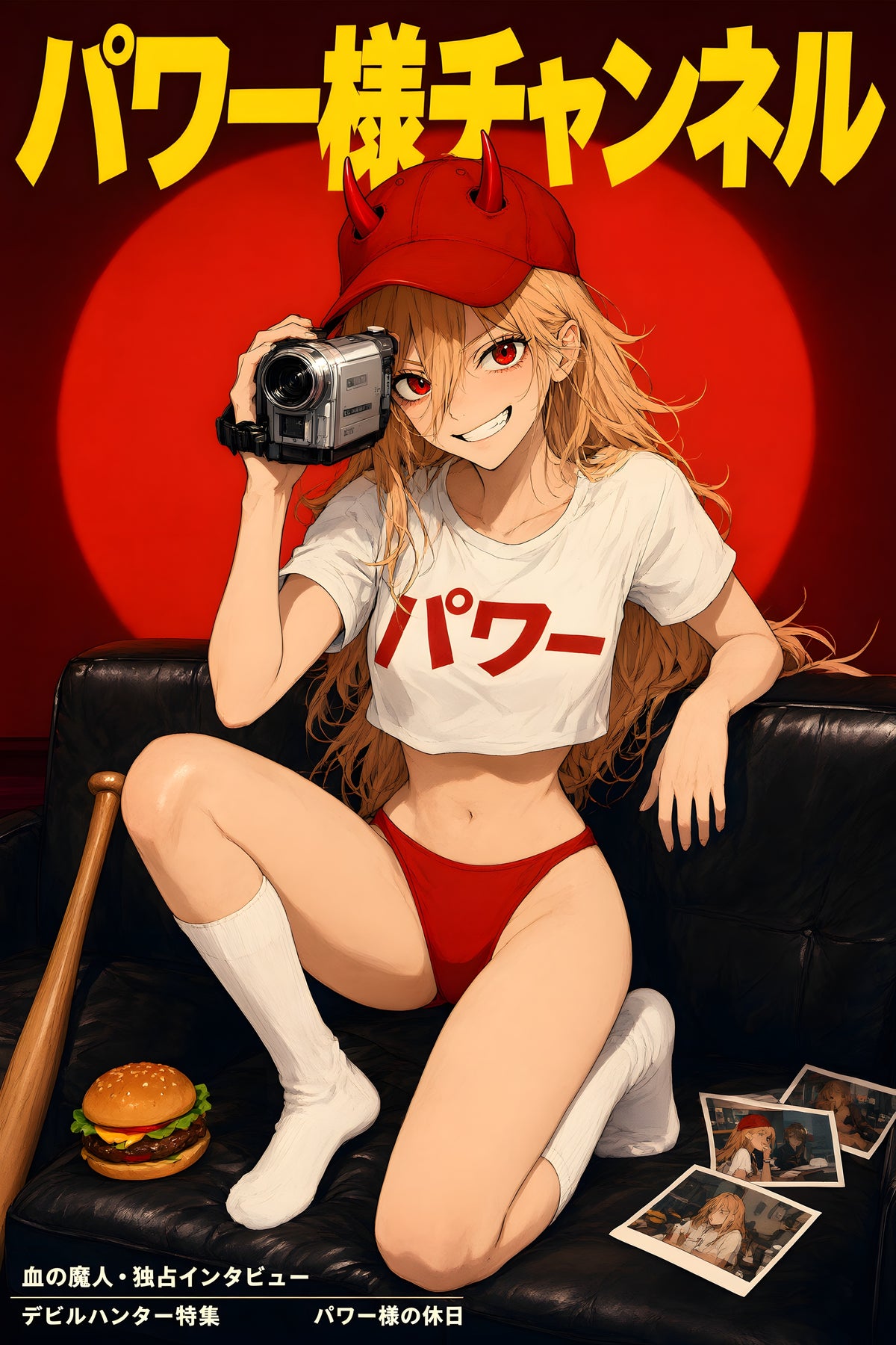 Chainsaw Man Power Red Camcorder Portrait Anime Poster — raw