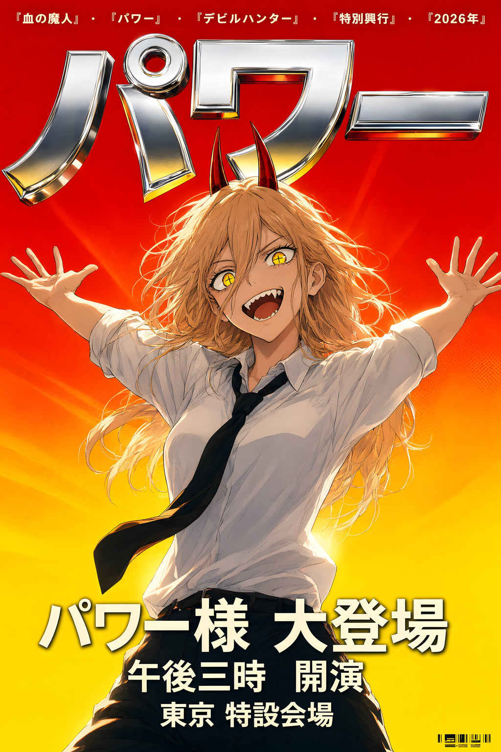 Chainsaw Man Power Chrome Portrait Anime Poster — raw
