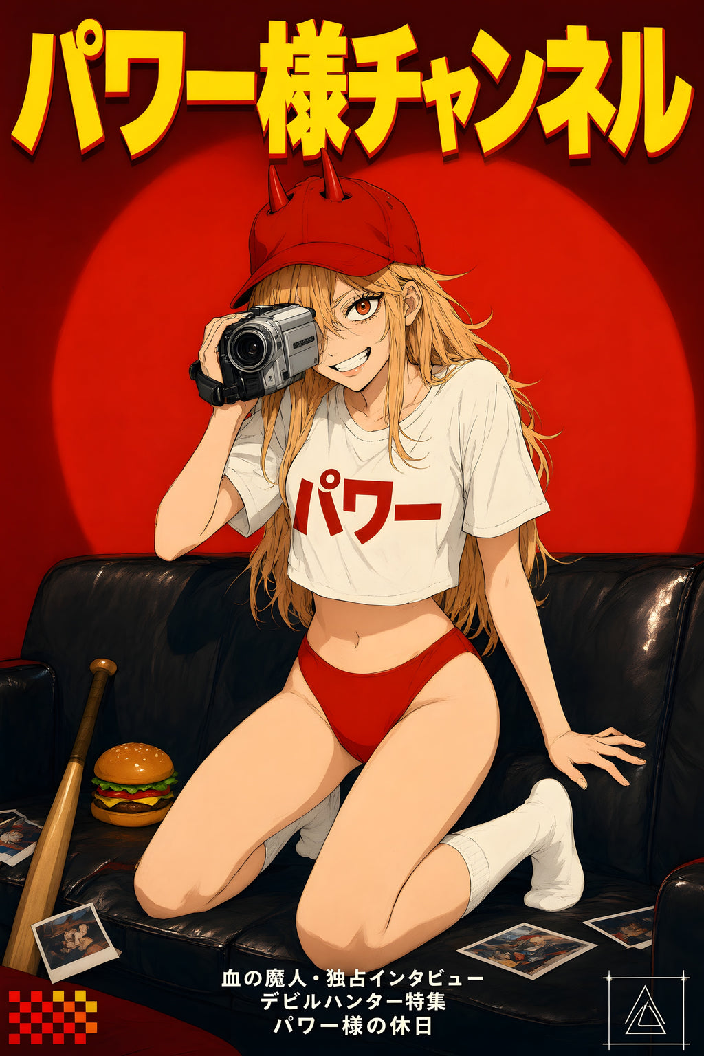Chainsaw Man Power Retro Camcorder Portrait Anime Poster — raw