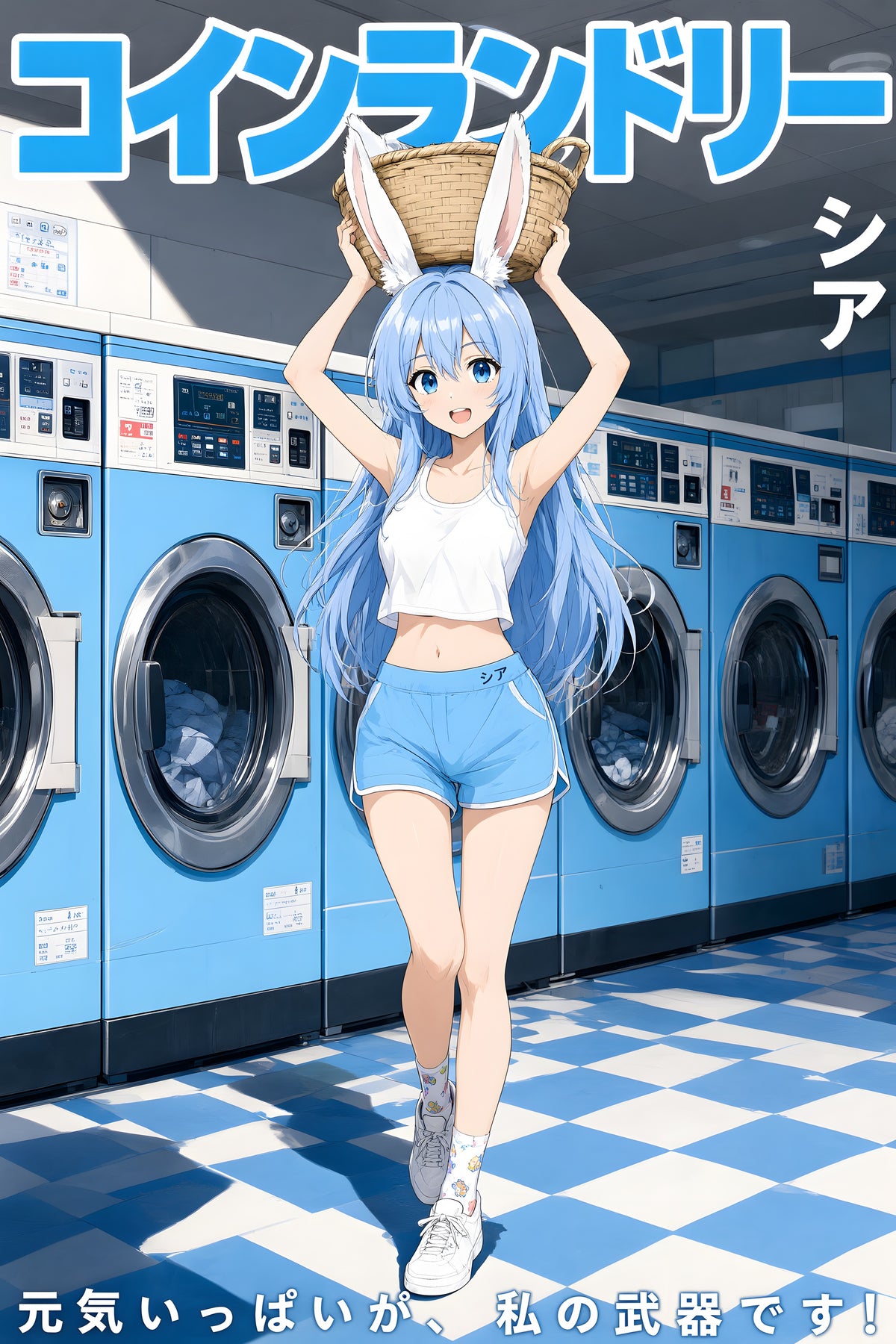 Arifureta Shea Blue Laundry Day Anime Poster — raw