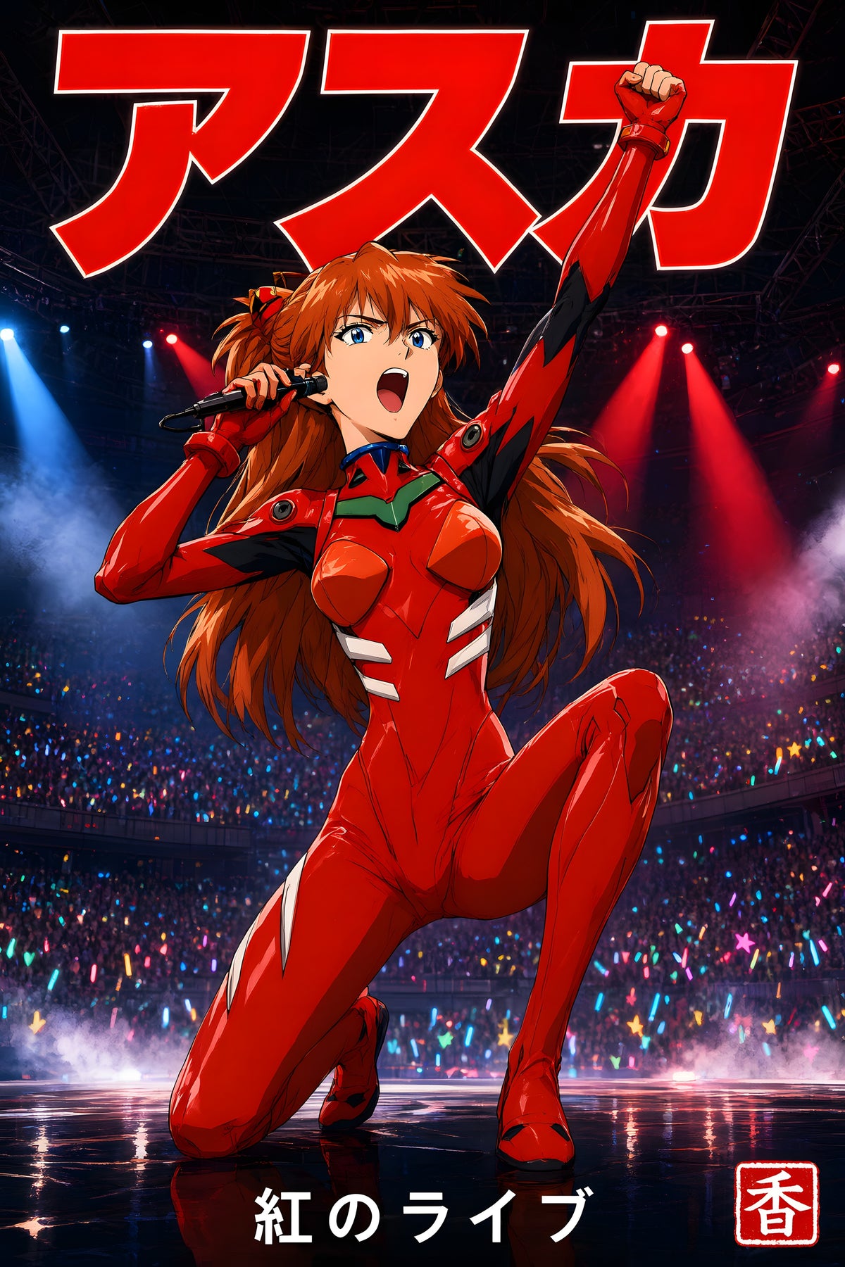 Evangelion Asuka Concert Stage Anime Poster — raw