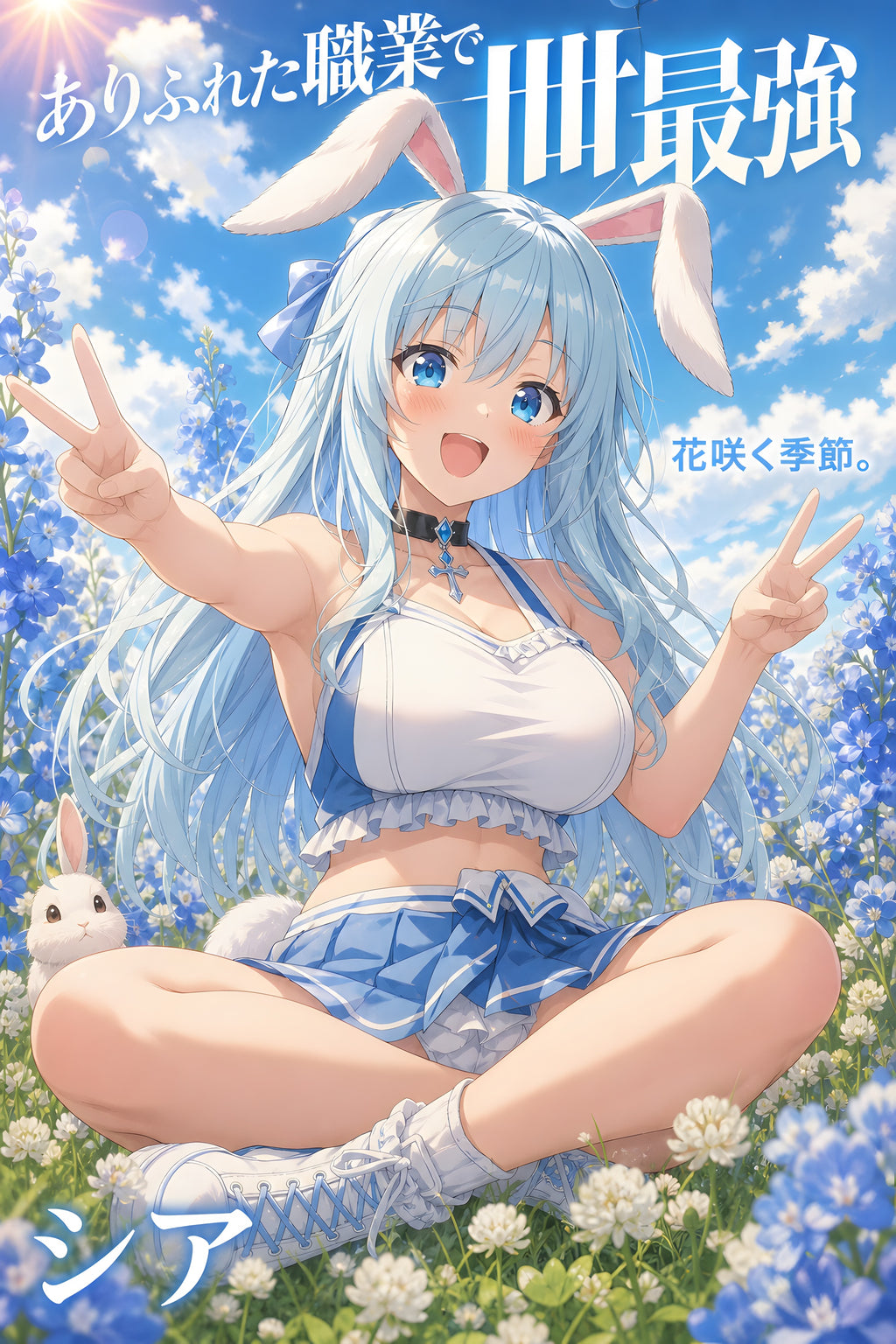 Arifureta Shea Blue Flower Meadow Anime Poster — raw