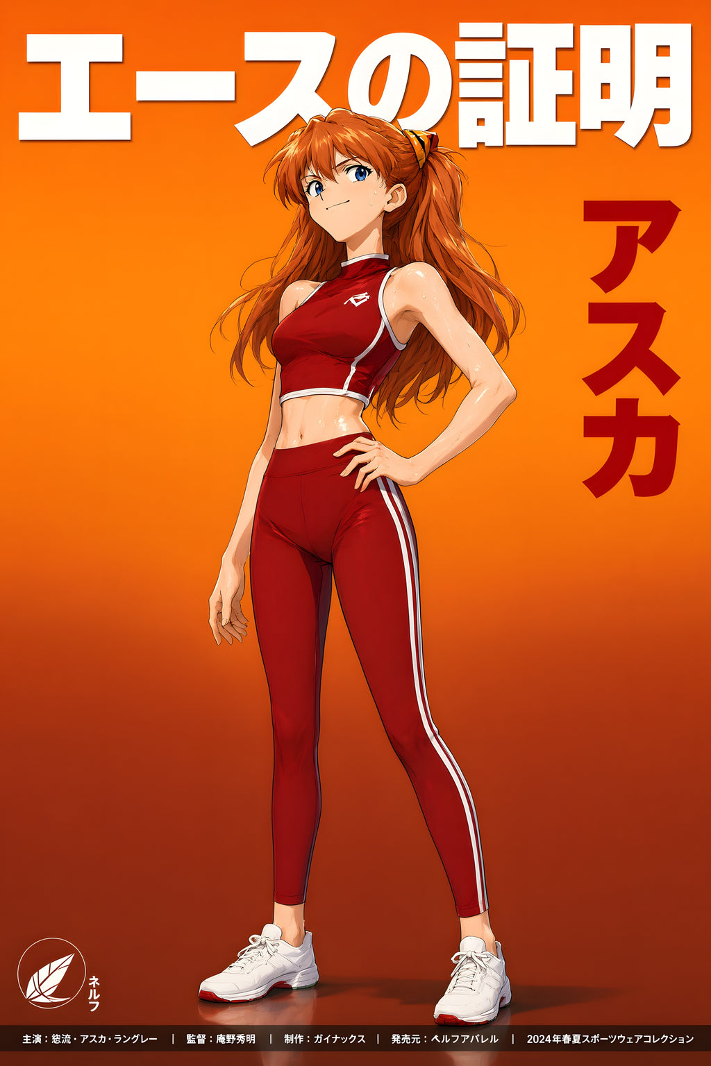 Evangelion Asuka Red Activewear Portrait Anime Poster — raw