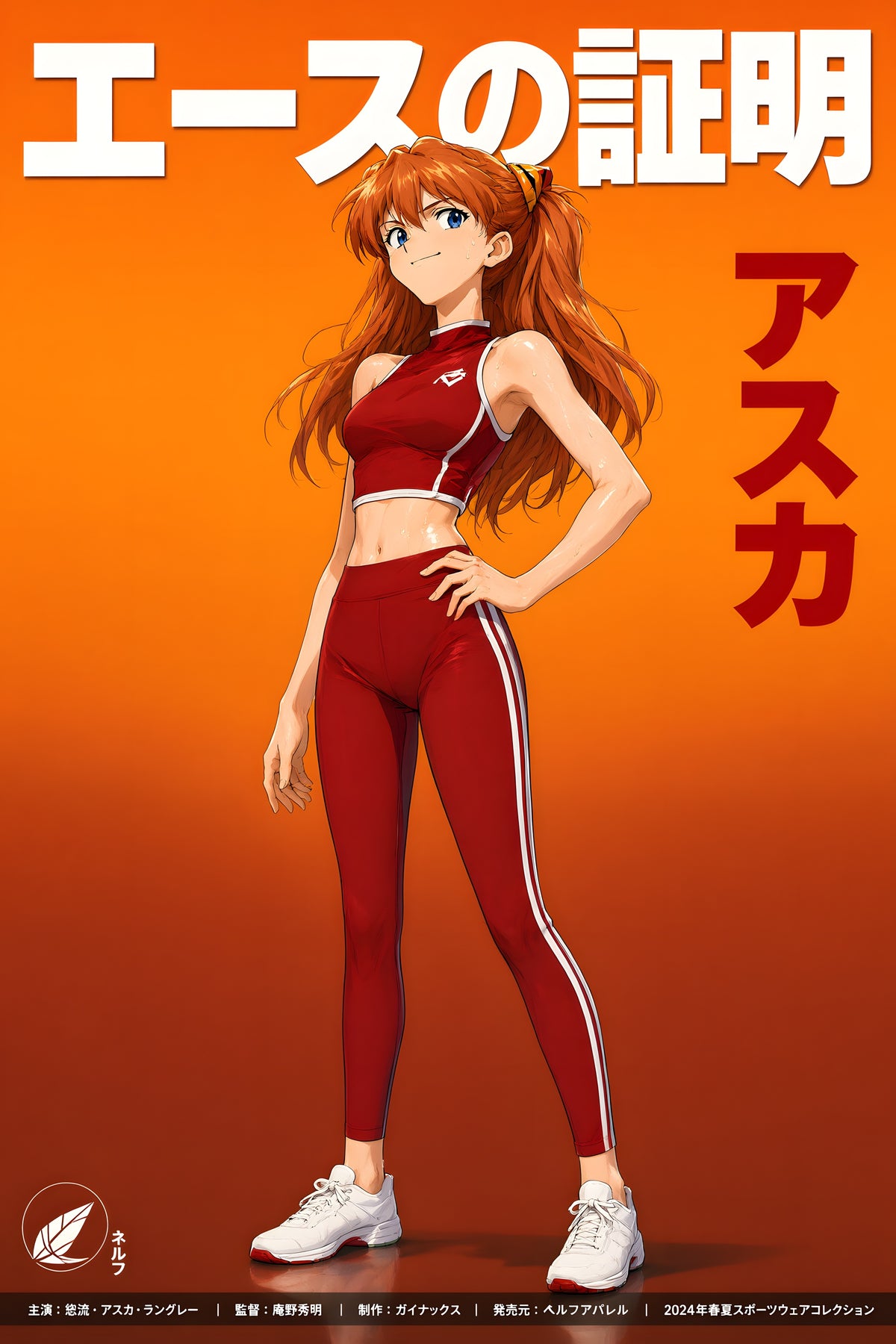 Evangelion Asuka Red Activewear Portrait Anime Poster — raw