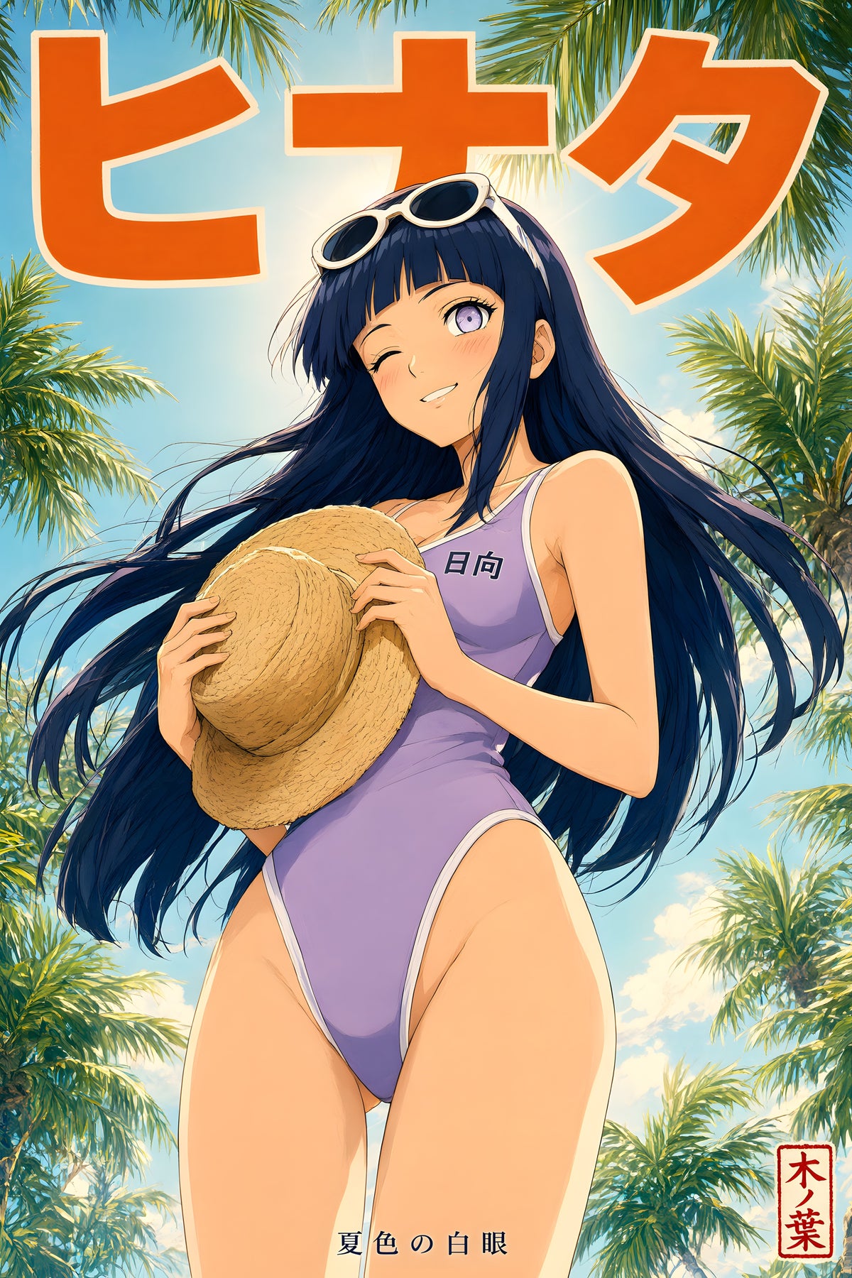Naruto Hinata Tropical Sky Anime Poster — raw