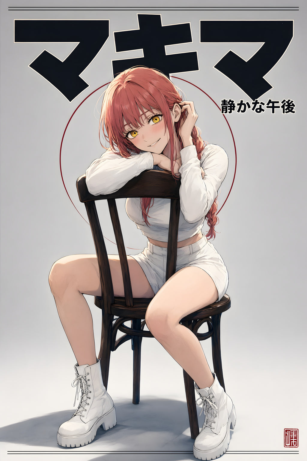 Chainsaw Man Makima Quiet Afternoon Chair Anime Poster — raw