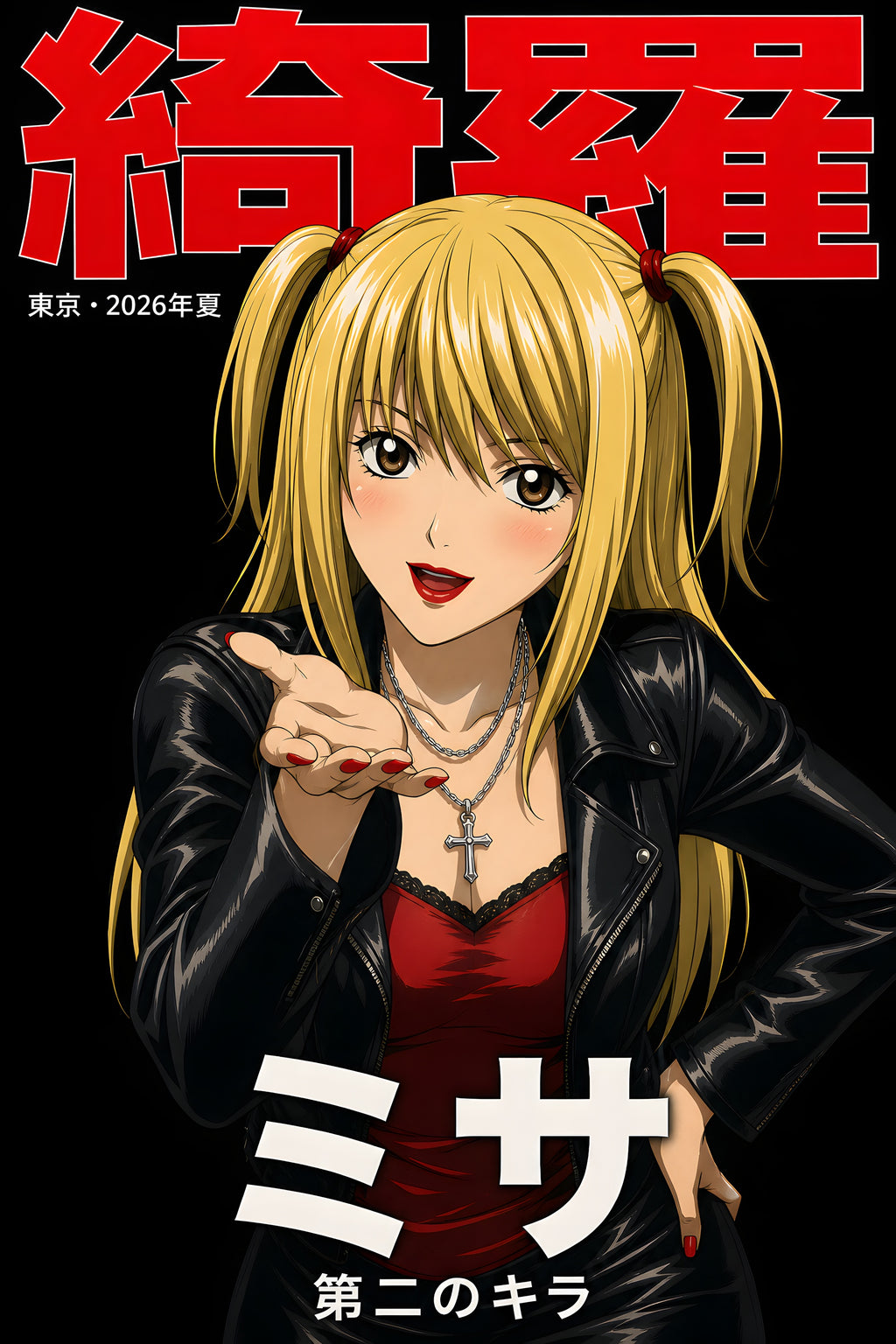 Death Note Misa Red Black Gothic Portrait Anime Poster — raw