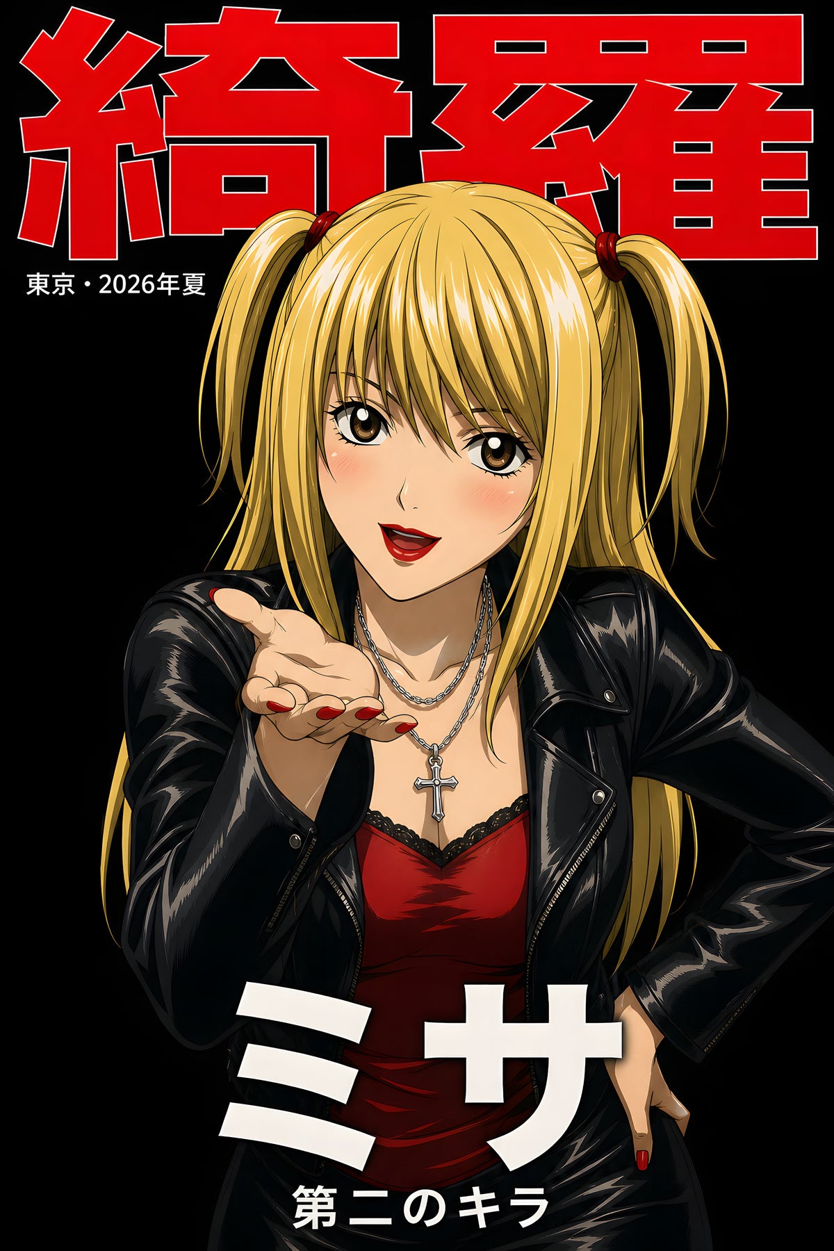 Death Note Misa Red Black Gothic Portrait Anime Poster — raw