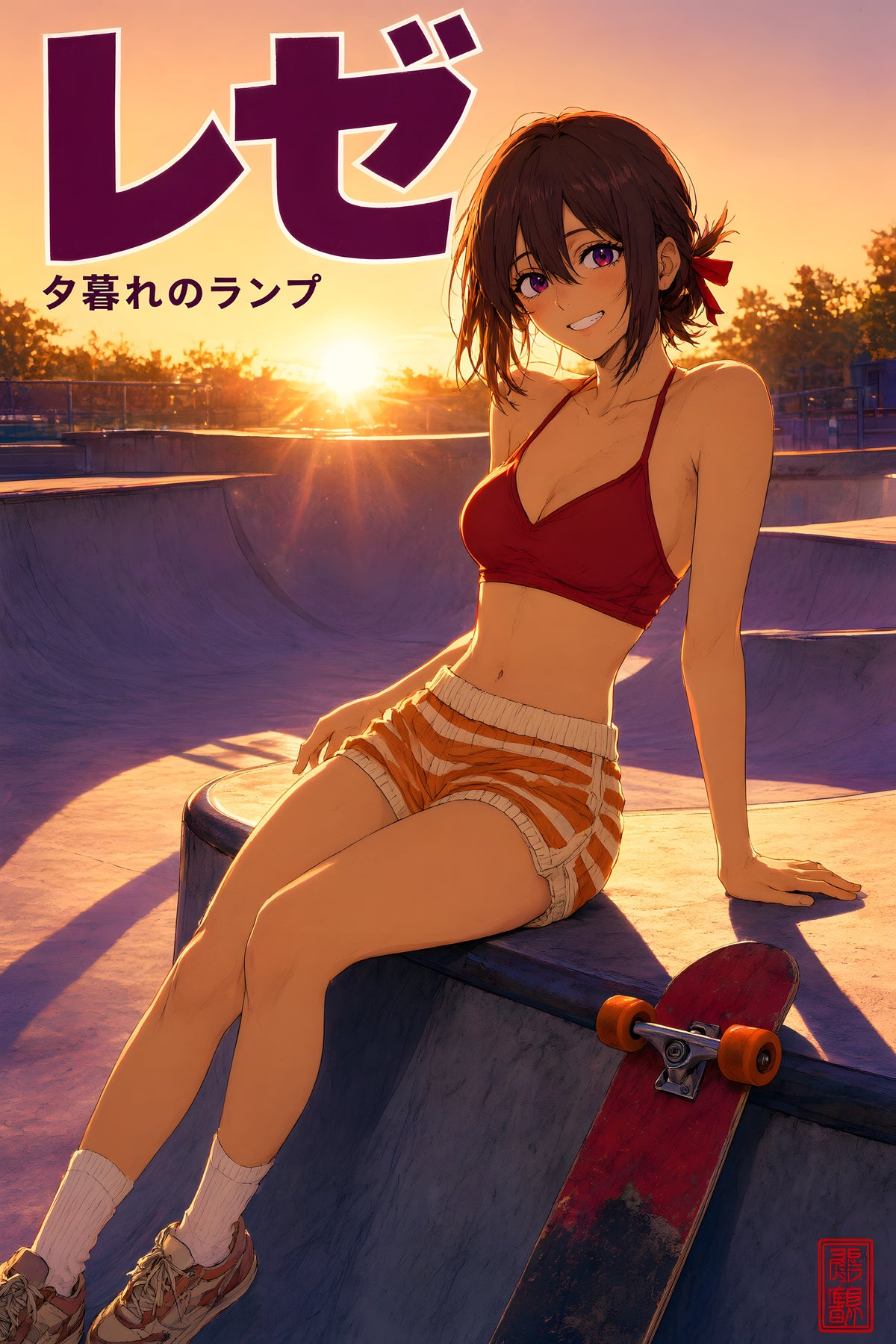 Chainsaw Man Reze Skate Park Anime Poster — raw