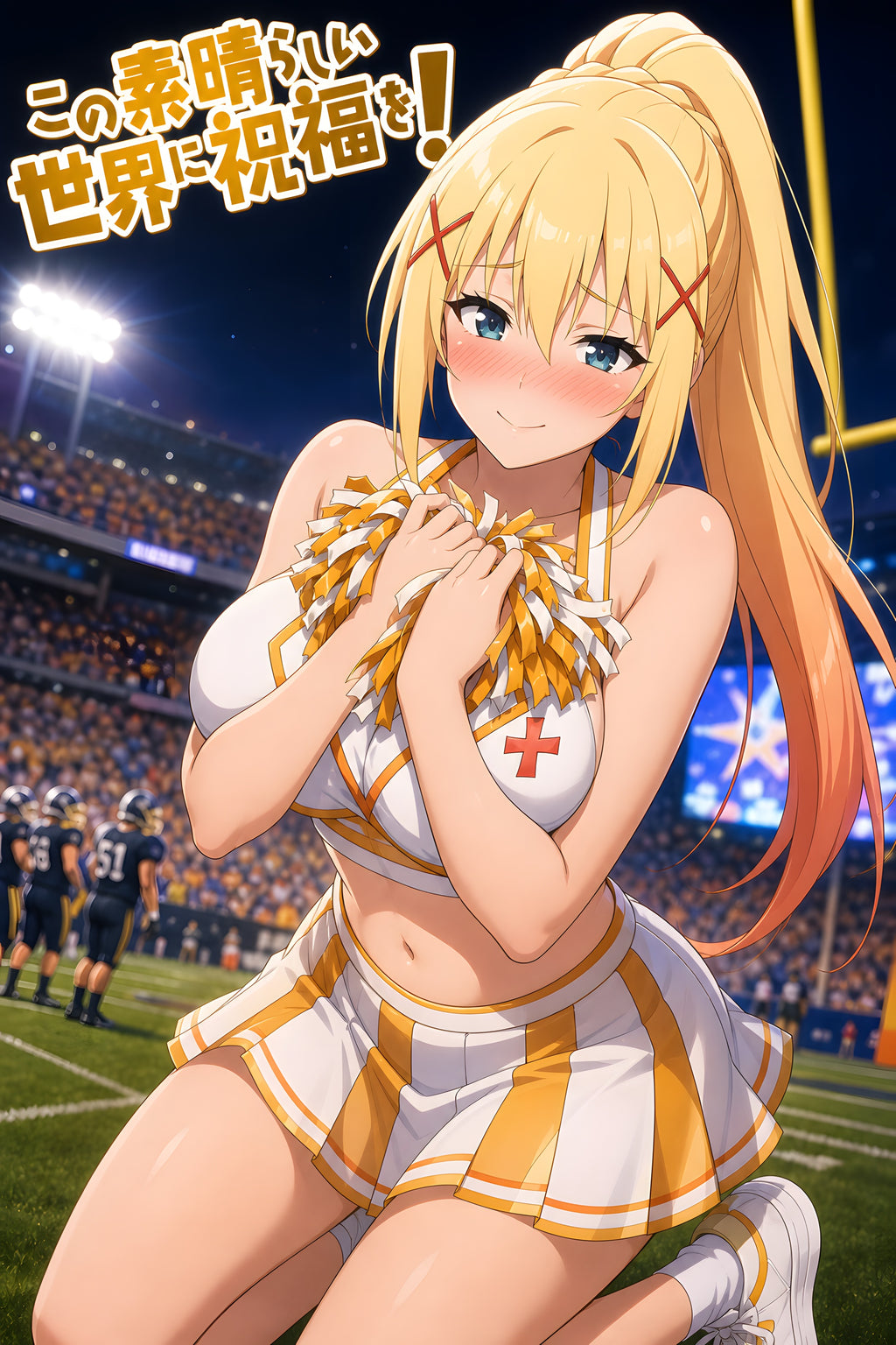 KonoSuba Darkness Gold Cheerleader Anime Poster — raw