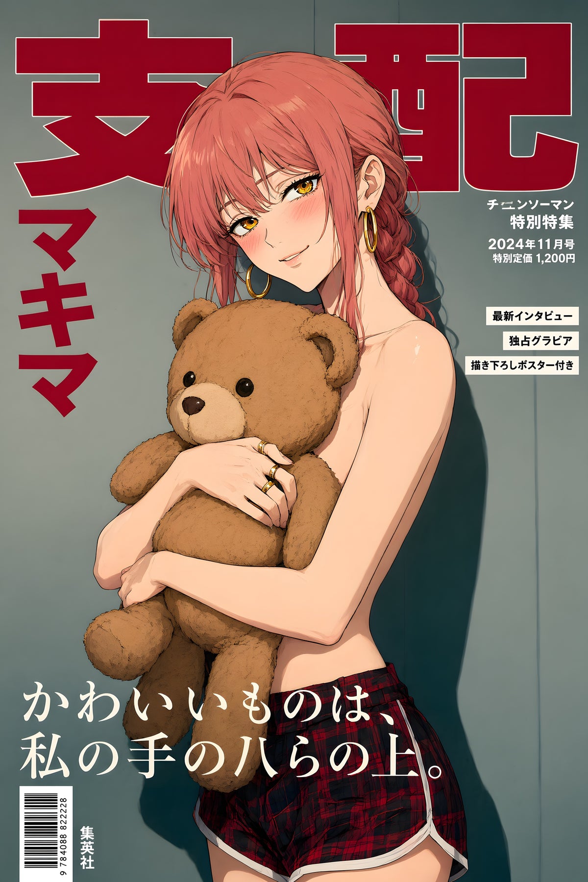 Chainsaw Man Makima Teddy Bear Portrait Anime Poster — raw