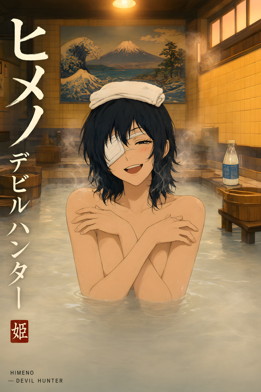 Chainsaw Man Himeno Warm Onsen Portrait Anime Poster — raw