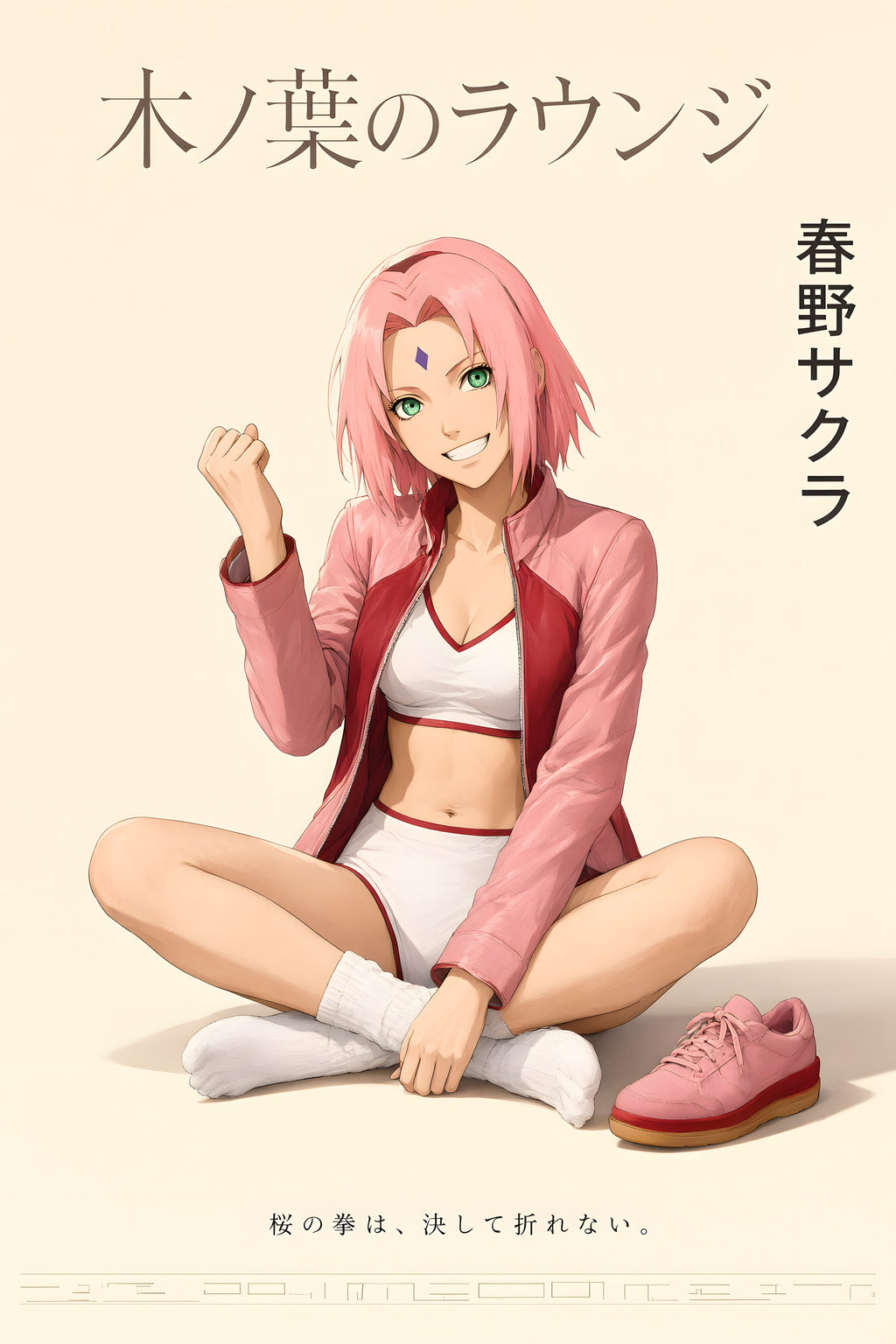 Naruto Sakura Pink Lounge Anime Poster — raw