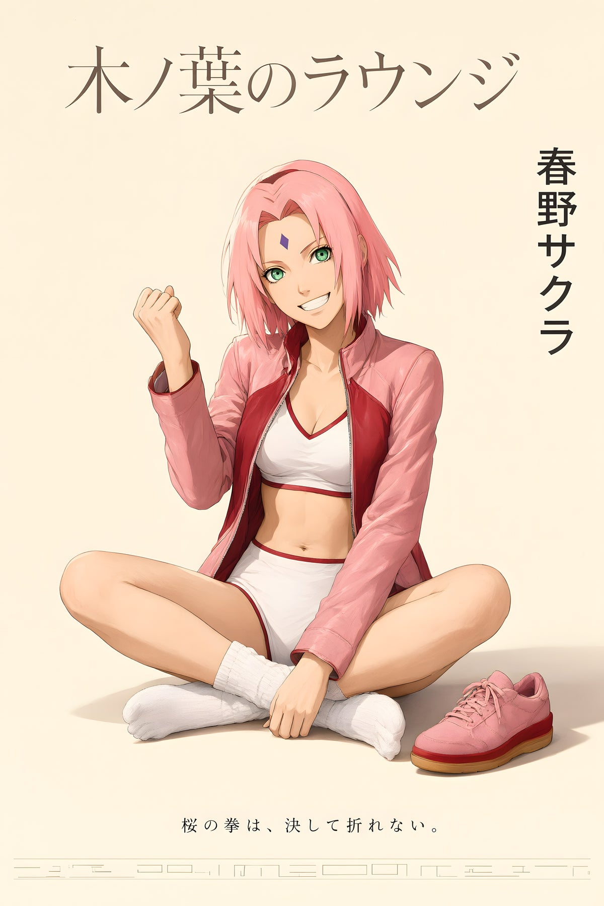 Naruto Sakura Pink Lounge Anime Poster — raw