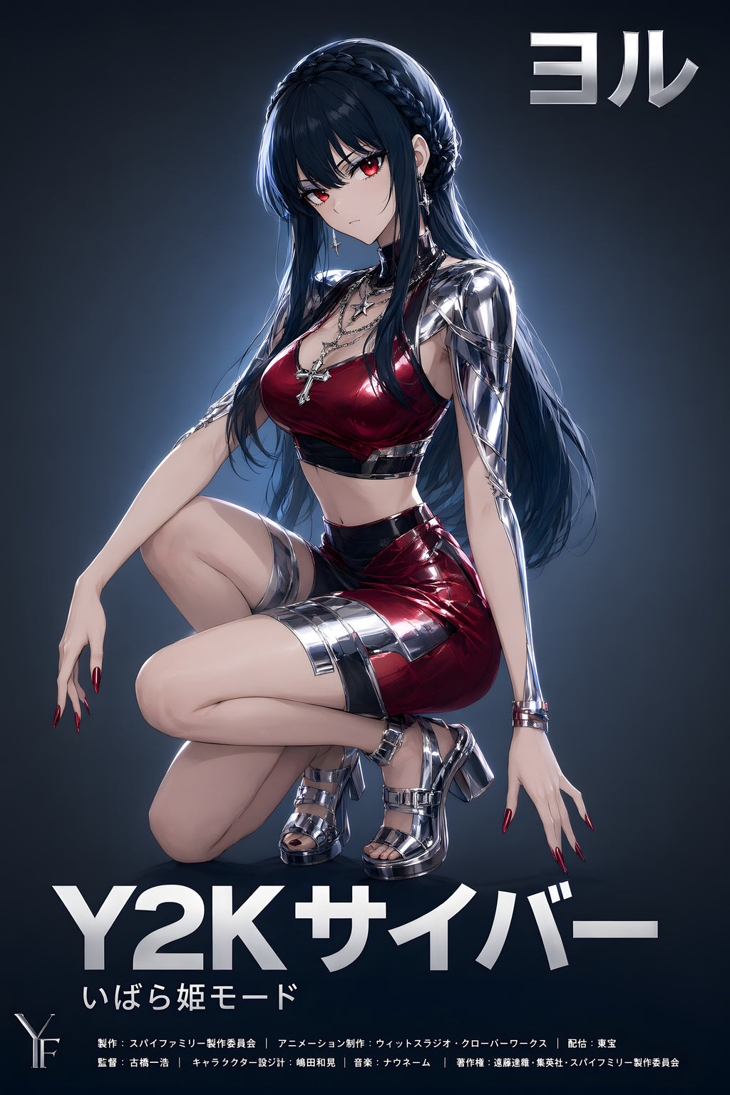 Spy x Family Yor Metallic Y2K Portrait Anime Poster — raw